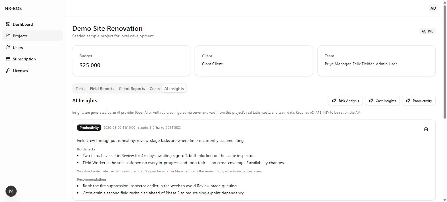 AI-generated risk analysis listing two flagged risks with severity and a workload note